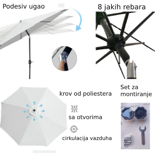 Baštenski suncobran Parasol 24-SA0115Z