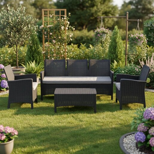 Topps Baštenski set Rattan 3, antracit