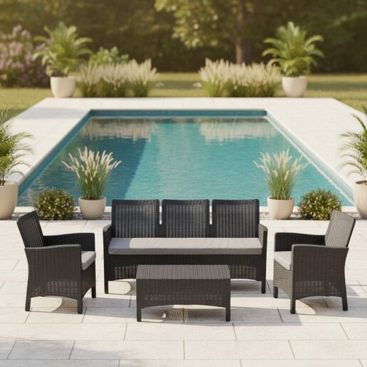 Topps Baštenski set Rattan 3, antracit