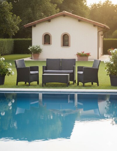 Topps Baštenski set Rattan 2, antracit