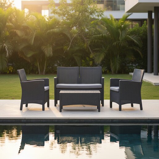 Topps Baštenski set Rattan 2, antracit