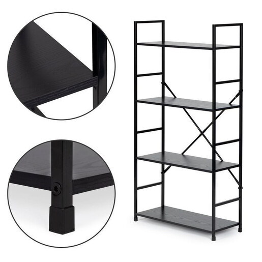 ModernHome  Polica za knjige LOFT 4 black