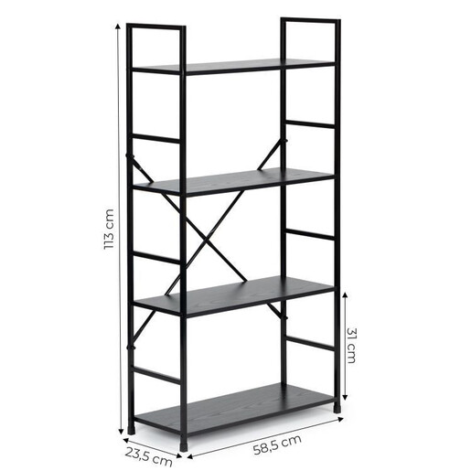 ModernHome  Polica za knjige LOFT 4 black