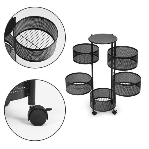 ModernHome  Kuhinjski organizer sa rotirajućim policama od metala 5 nivoa