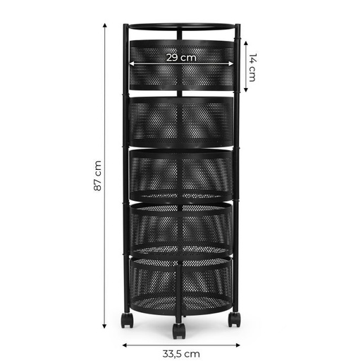 ModernHome  Kuhinjski organizer sa rotirajućim policama od metala 5 nivoa