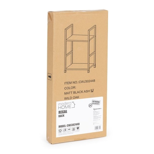 ModernHome  Drvena polica sa dva nivoa - loft black