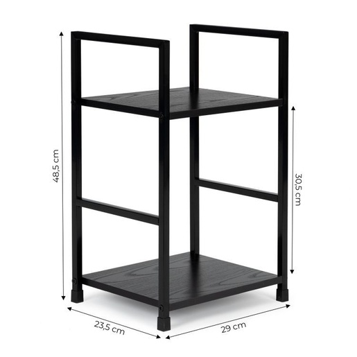 ModernHome  Drvena polica sa dva nivoa - loft black