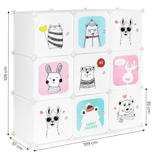 ModernHome  Dečiji ormar sa 9 polica - sweet dreams