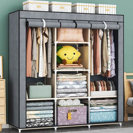 ModernHome  Veliki platneni garderober sa policama 3