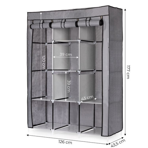 ModernHome  Veliki platneni garderober sa policama 3