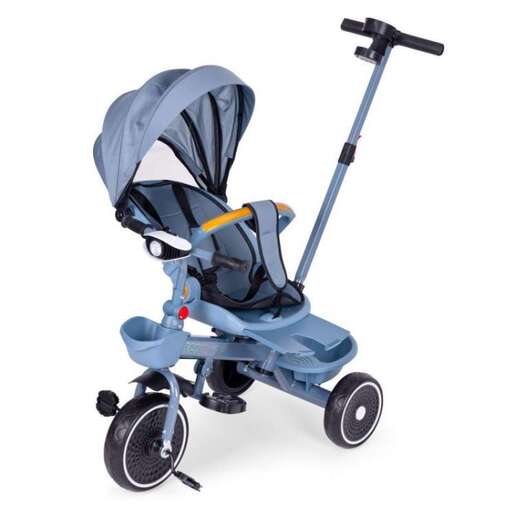 EcoToys 2U1 Tricikl sa rotirajućim sedištem i sklopivom tendom WQL-066-18 BLUE