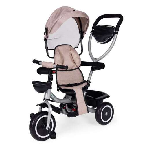 EcoToys 2U1 Tricikl sa rotirajućim sedištem i sklopivom tendom  WQL-066-18 BEI