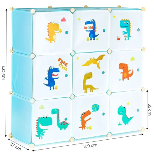 ModernHome Dečiji ormar sa 9 polica Dino PJJCBS0009-09A