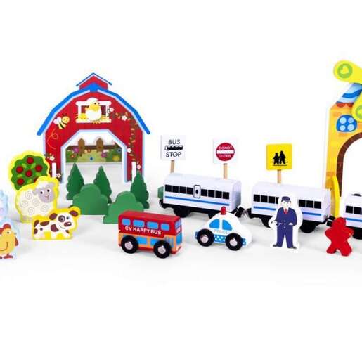 Eco Toys Drveni Voz set na baterije HM180995