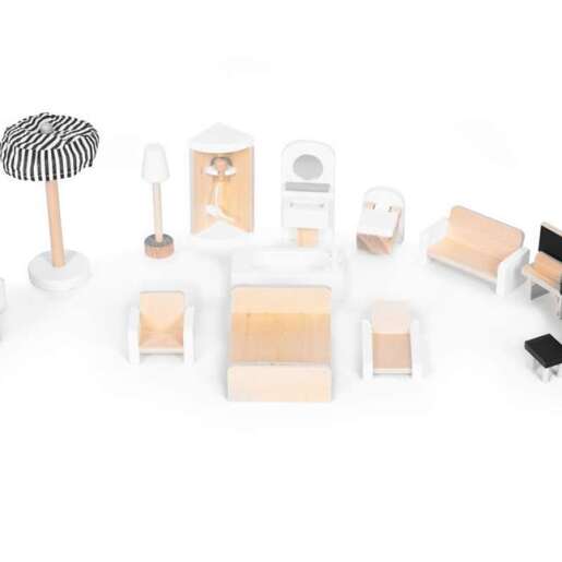 Eco Toys Drvena kućica za lutke W06A413E