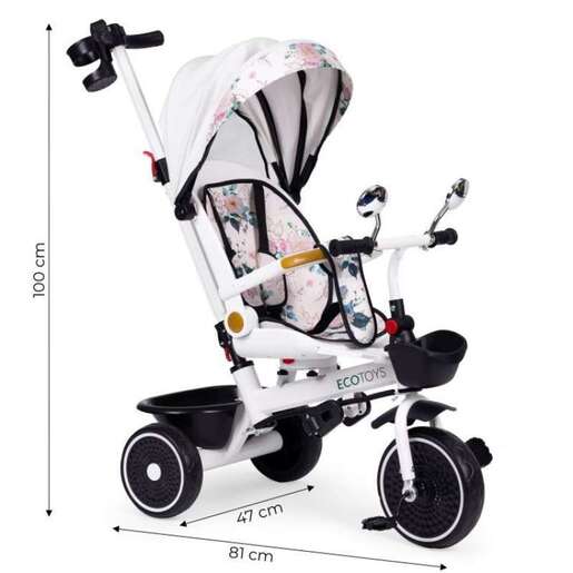 Eco Toys Tricikl za decu sa rotirajućim sedištem WQL-186 WHITE