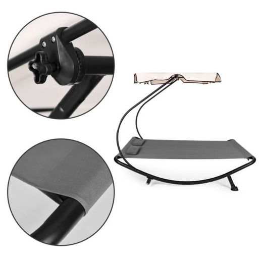 ModernHome Baštenska ležaljka dvosed sa podesivom tendom SN-L0022B