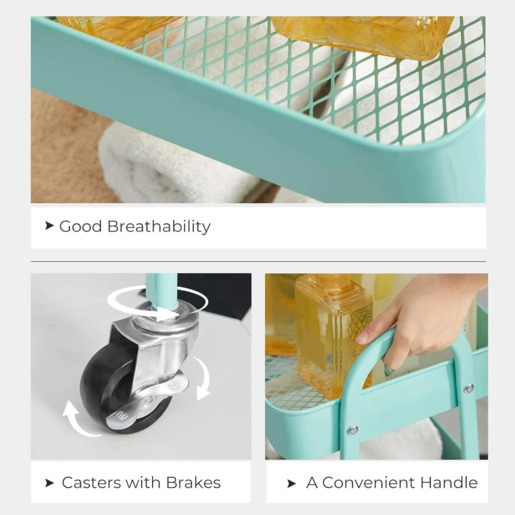 ModernHome Met Polica sa točkićima Plava BOLPOLYER01