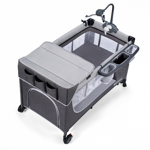 Kinderkraft Prenosivi krevetac Leody Grey Sa Dodacima KCLEOD00GRY00AC