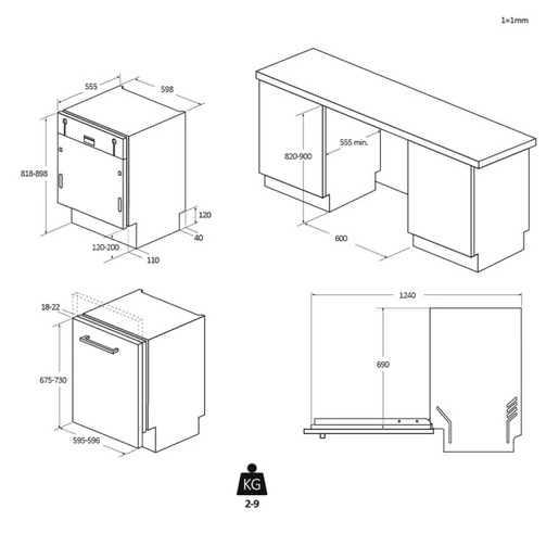 Candy ugradna mašina za pranje sudova CI 3E7L0W2
