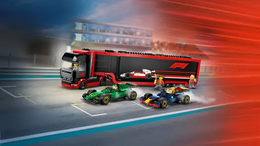 LEGO F1® kamion sa RB20 i AMR24 F1® formulama 60445