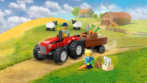 LEGO Crveni poljoprivredni traktor sa prikolicom i ovca 60461