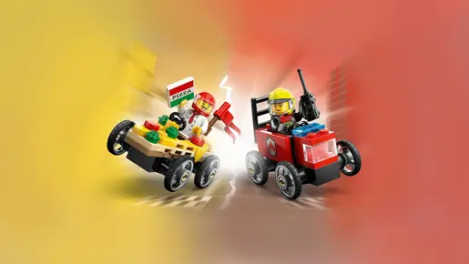 LEGO Pakovanje trkačkih vozila: Vozilo za dostavu pica protiv vatrogasnog vozila 60458