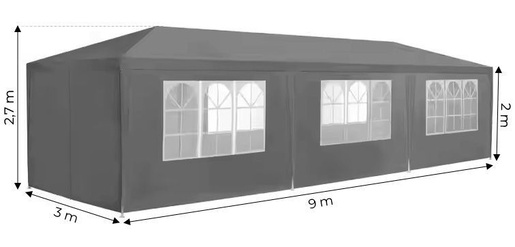 MultiGarden Baštenski šator, 3x9 m, 8 stranica, gray