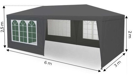 MultiGarden Baštenski šator, 3x6 m, 6 stranica, gray