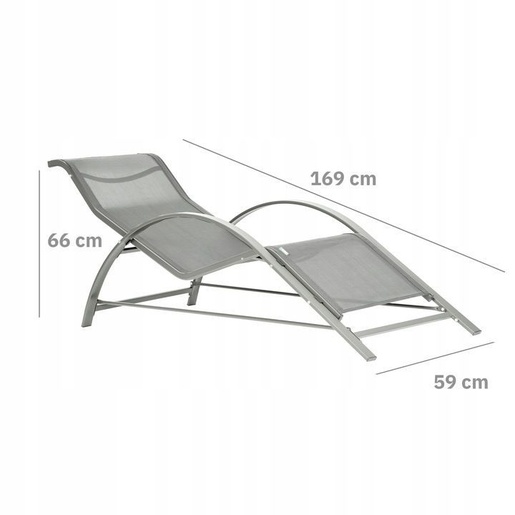 ModernHome Set od 2 ležaljke za baštu sa stolom Gray