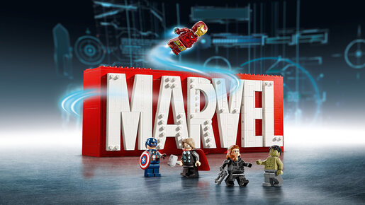 LEGO MARVEL logo i mini-figure 76313