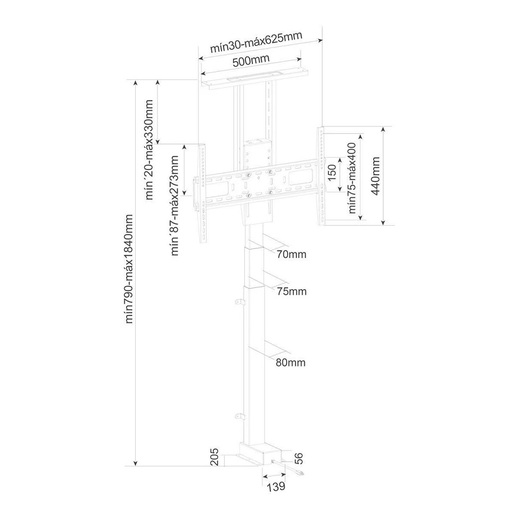 Holmios 57004, Veličine 32-70", MotorizovaniI WiFi Ugradni Nosač