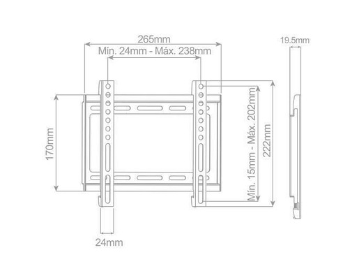 Holmios 55007, 23 - 42, Super Slim, Zidni TV Nosač