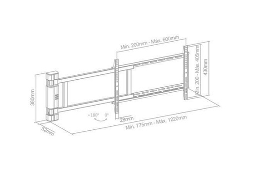 Holmios 55024, 32 - 75, Ugao Do 180', Zidni TV Nosač