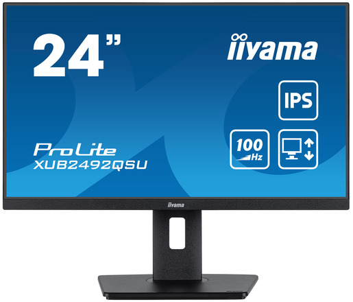 Monitor 23.8 IIYAMA XUB2492QSU-B1, QHD/2K, IPS, 100Hz, 0.5ms, HDMI, DP,  pivot