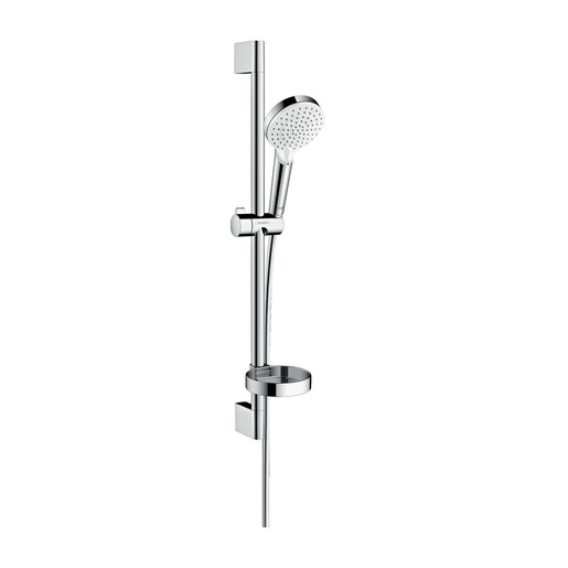 Hansgrohe Crometta 100 Chrome tuš set: ručni tuš sa 2 mlaza, Isiflex 1600 crevo za tuš i usponska šipka sa kliznim držačem i policom 26553400