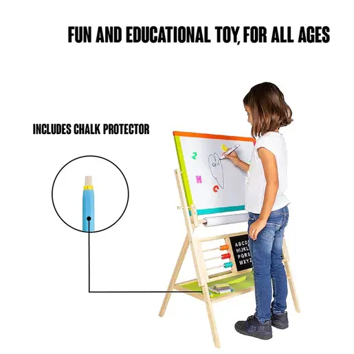 KINDER HOME Dečija drvena tabla sa magnetima i dodacima šarena V12B103