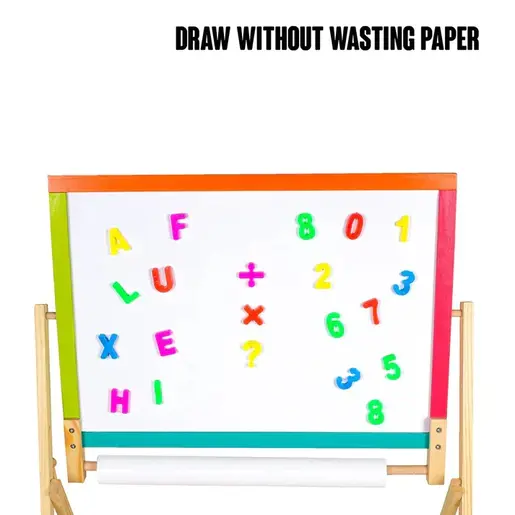 KINDER HOME Dečija drvena tabla sa magnetima i dodacima šarena V12B103