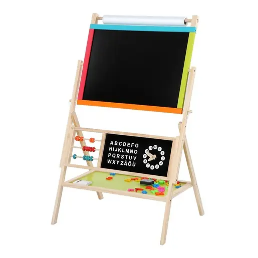 KINDER HOME Dečija drvena tabla sa magnetima i dodacima šarena V12B103