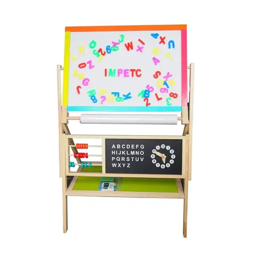 KINDER HOME Dečija drvena tabla sa magnetima i dodacima šarena V12B103