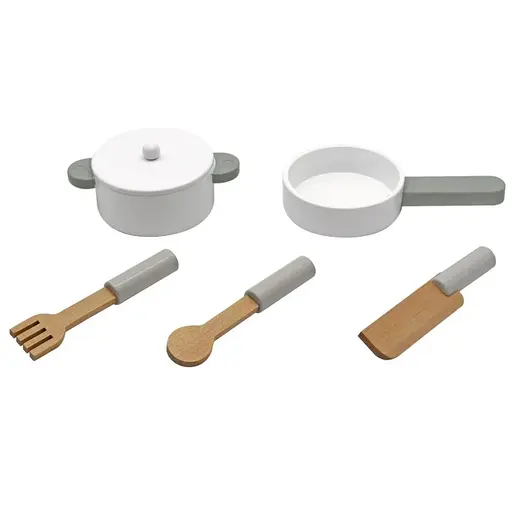 KINDER HOME Dečija drvena kuhinja za igru sa dodacima roze V10C404I