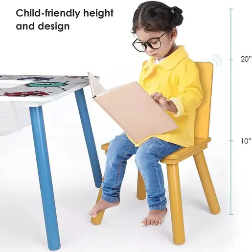 KINDER HOME Dečiji drveni sto sa 2 stolice šareni TF6051