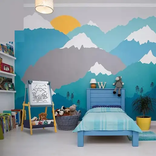 KINDER HOME Dečija drvena tabla sa magnetima na postolju, za učenje, crtanje i skladištenje plavo-žuta TF6057