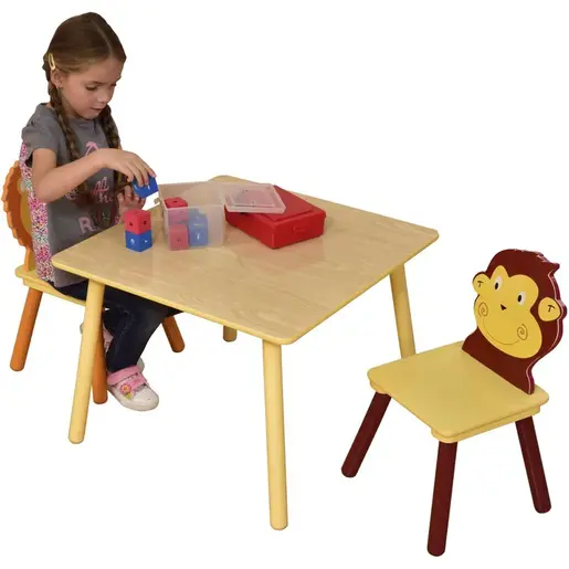 KINDER HOME Dečiji drveni sto sa 2 stolice šareni TF3868-2