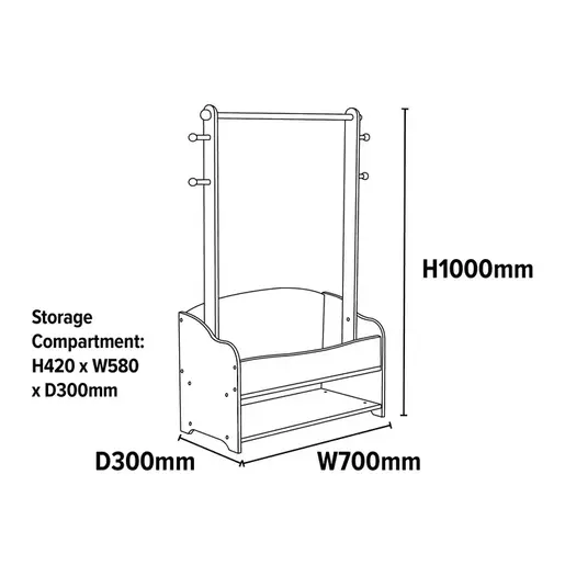 KINDER HOME Drveni stalak sa policama za dečiju odeću beli TF-6203