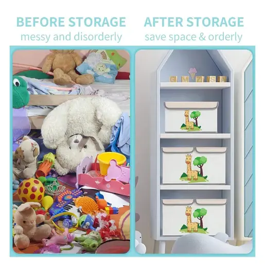 KINDER HOME Dve preklopne kutije za odlaganje sa poklopcem i ručkama bele SN04