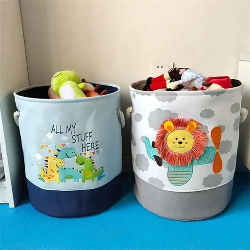 KINDER HOME Sklopiva dečija korpa za igračke ili odeću plava GH-KK04