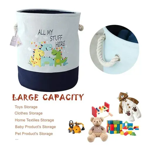 KINDER HOME Sklopiva dečija korpa za igračke ili odeću plava GH-KK04