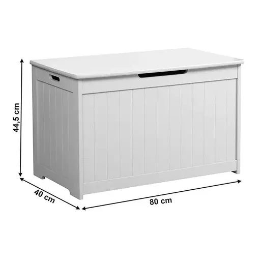 KINDER HOME Komoda i drvena klupa za odlaganje dečijih igračaka i knjiga bela JVTR-3086