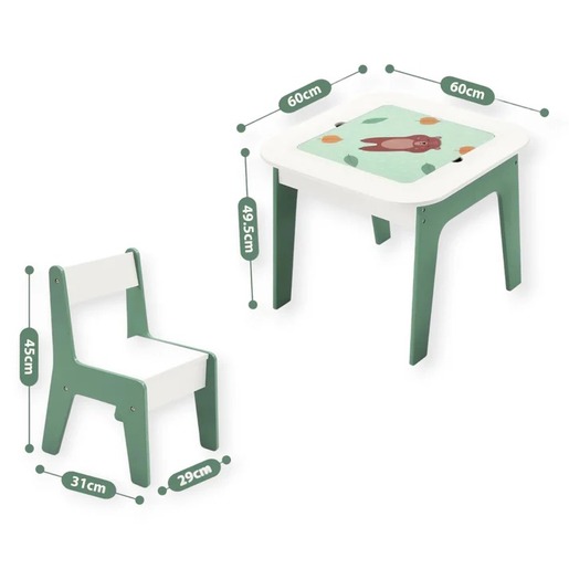 KINDER HOME Dečiji sto sa stolicama 4 u 1 ,2 vrha,tabla i vrh za slaganje LEGO konstrukotora TF-6808